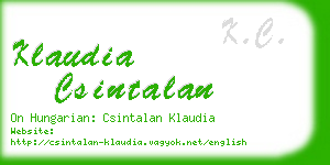 klaudia csintalan business card